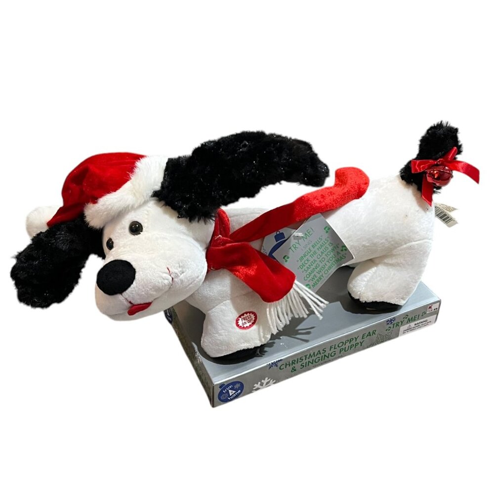 Dan Dee Collectors Choice Christmas Floppy Ear & Singing Puppy Plush Toy